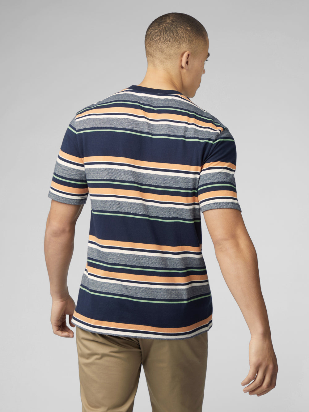 Ben Sherman Signature Engineered Stripe T-Shirt Navy | FQTL04627