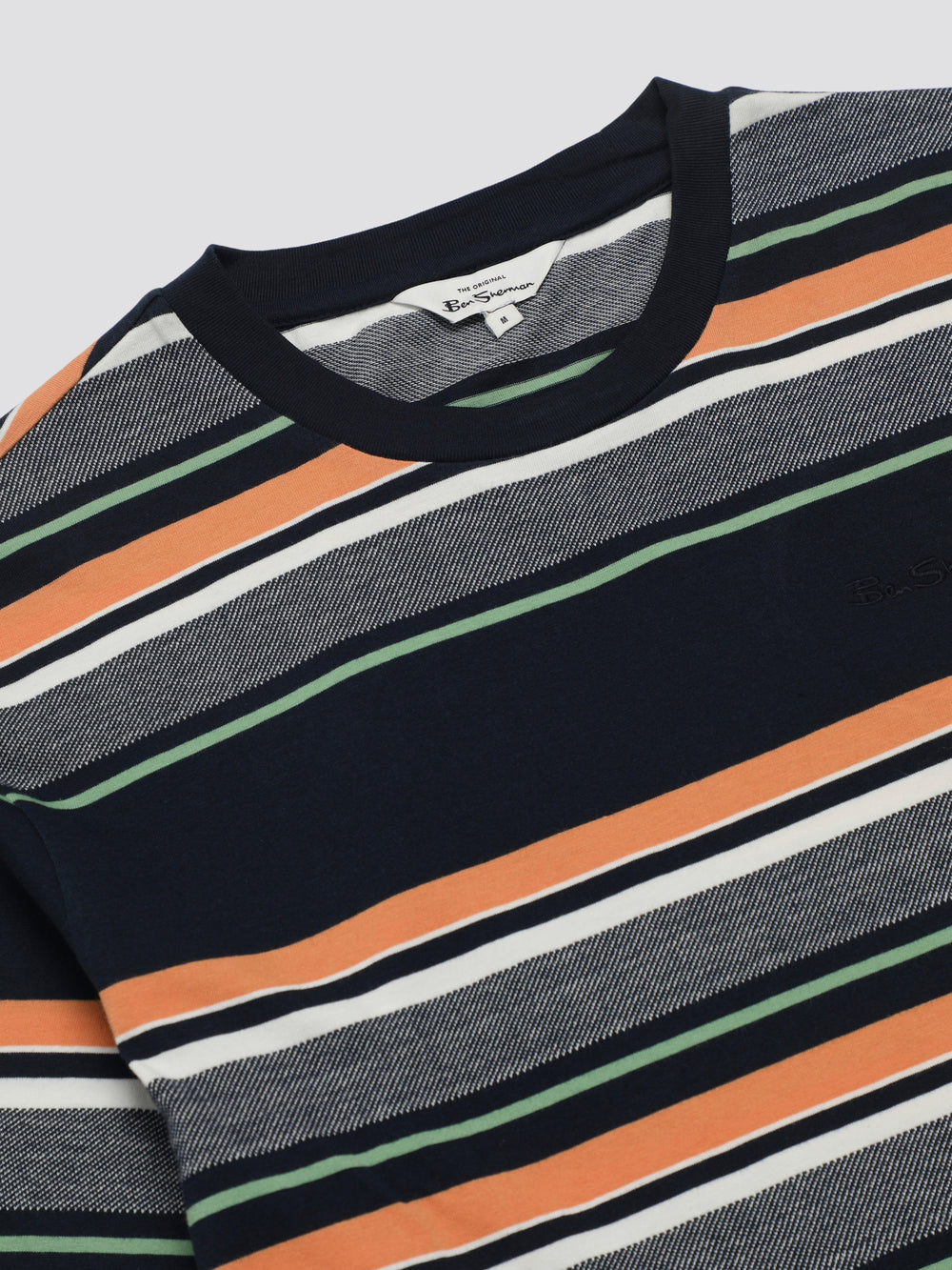 Ben Sherman Signature Engineered Stripe T-Shirt Navy | FQTL04627