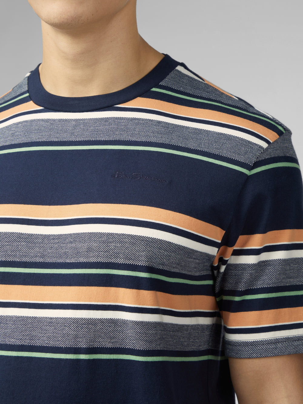 Ben Sherman Signature Engineered Stripe T-Shirt Navy | FQTL04627