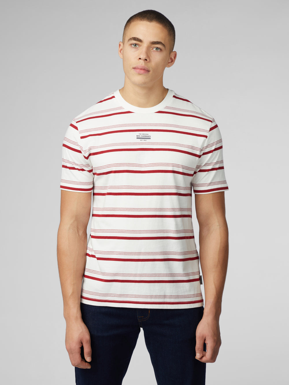 Ben Sherman Signature Fine Stripe T-Shirt White | XSIK37845