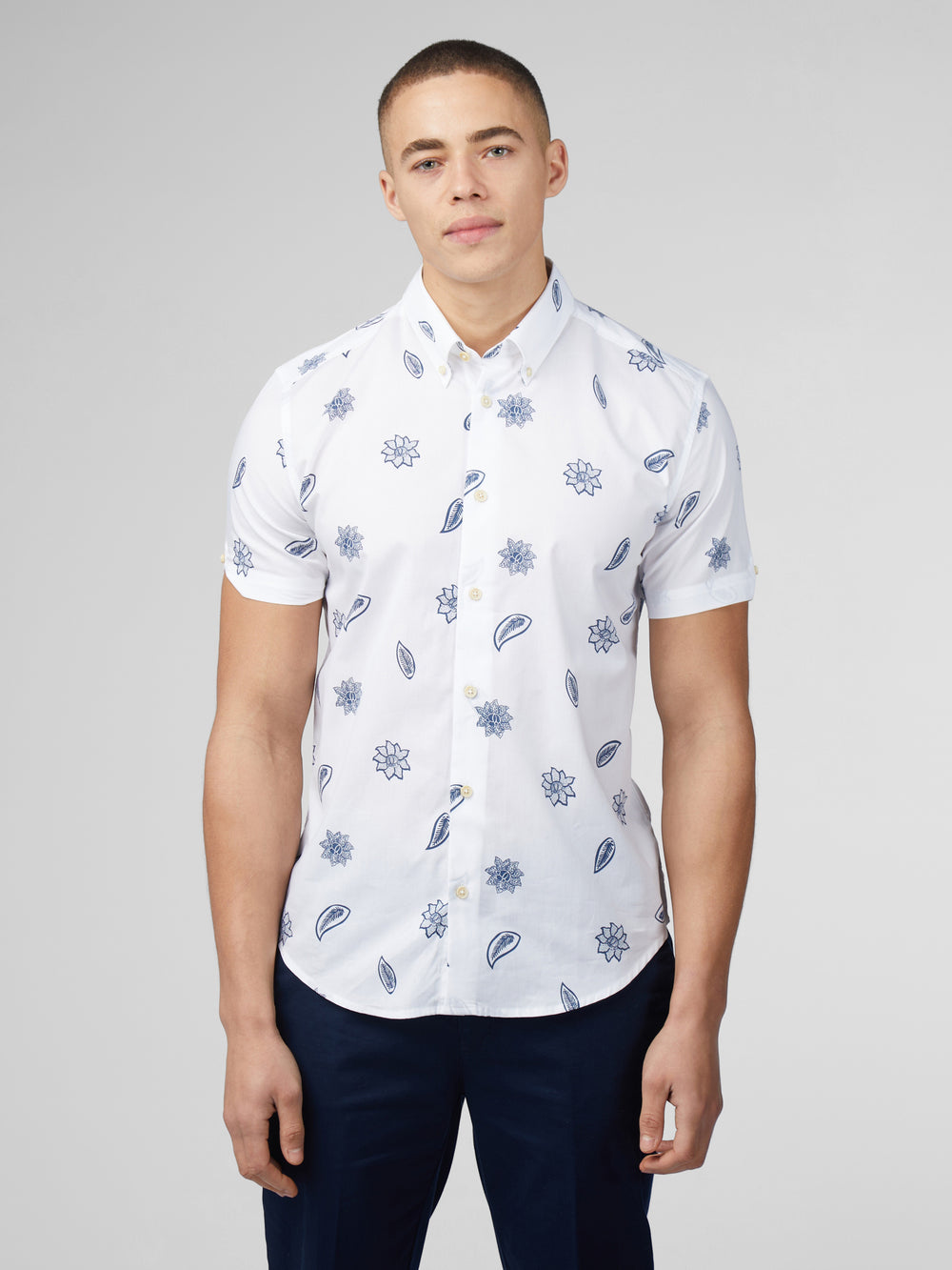 Ben Sherman Signature Floral Shirts White | CZET47628