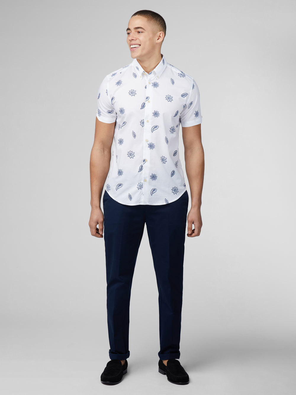 Ben Sherman Signature Floral Shirts White | CZET47628