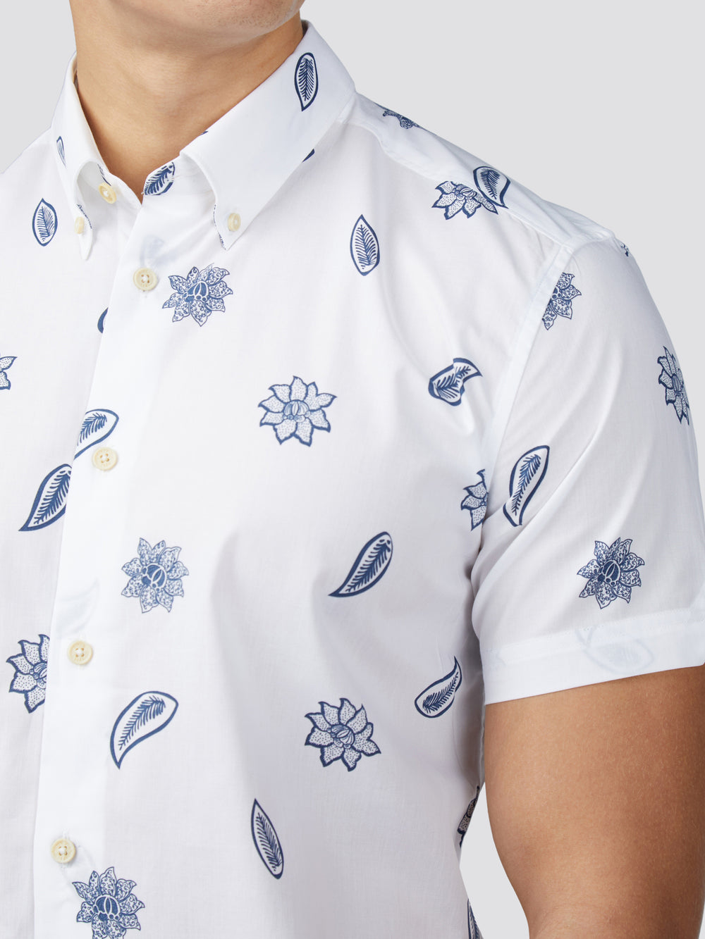 Ben Sherman Signature Floral Shirts White | CZET47628