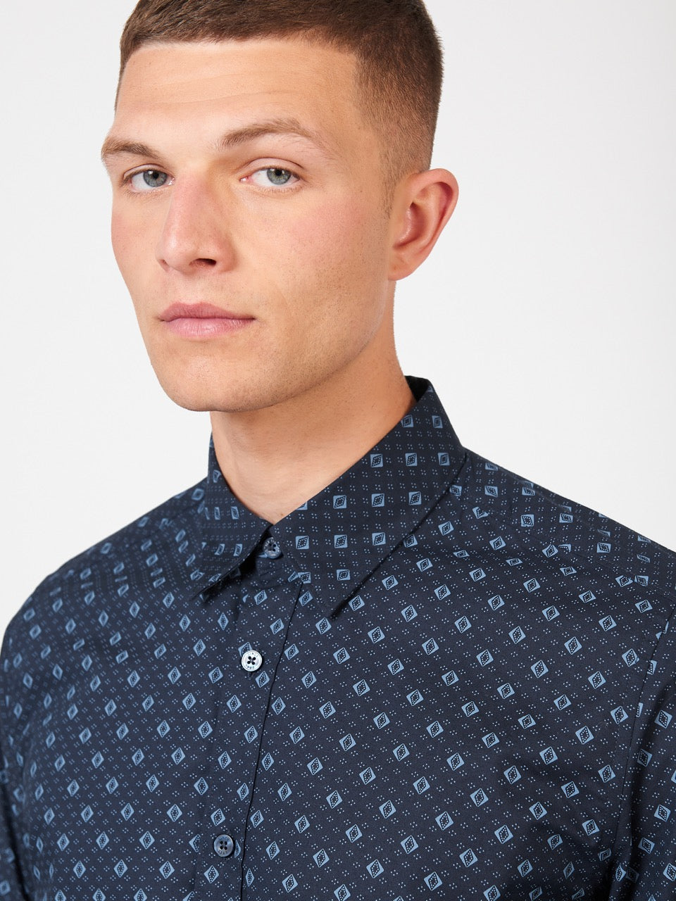 Ben Sherman Signature Geo Shirts Blue | LXAP63714