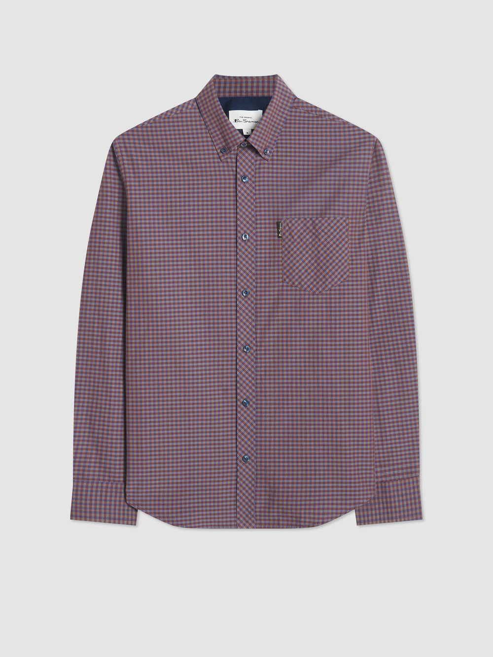 Ben Sherman Signature Gingham Long-Sleeve Shirts Purple | DFAV20613