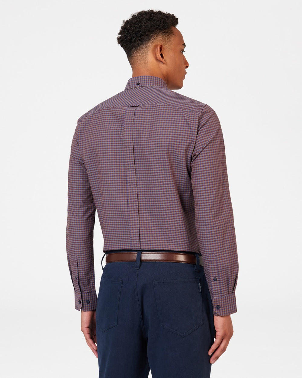 Ben Sherman Signature Gingham Long-Sleeve Shirts Purple | DFAV20613