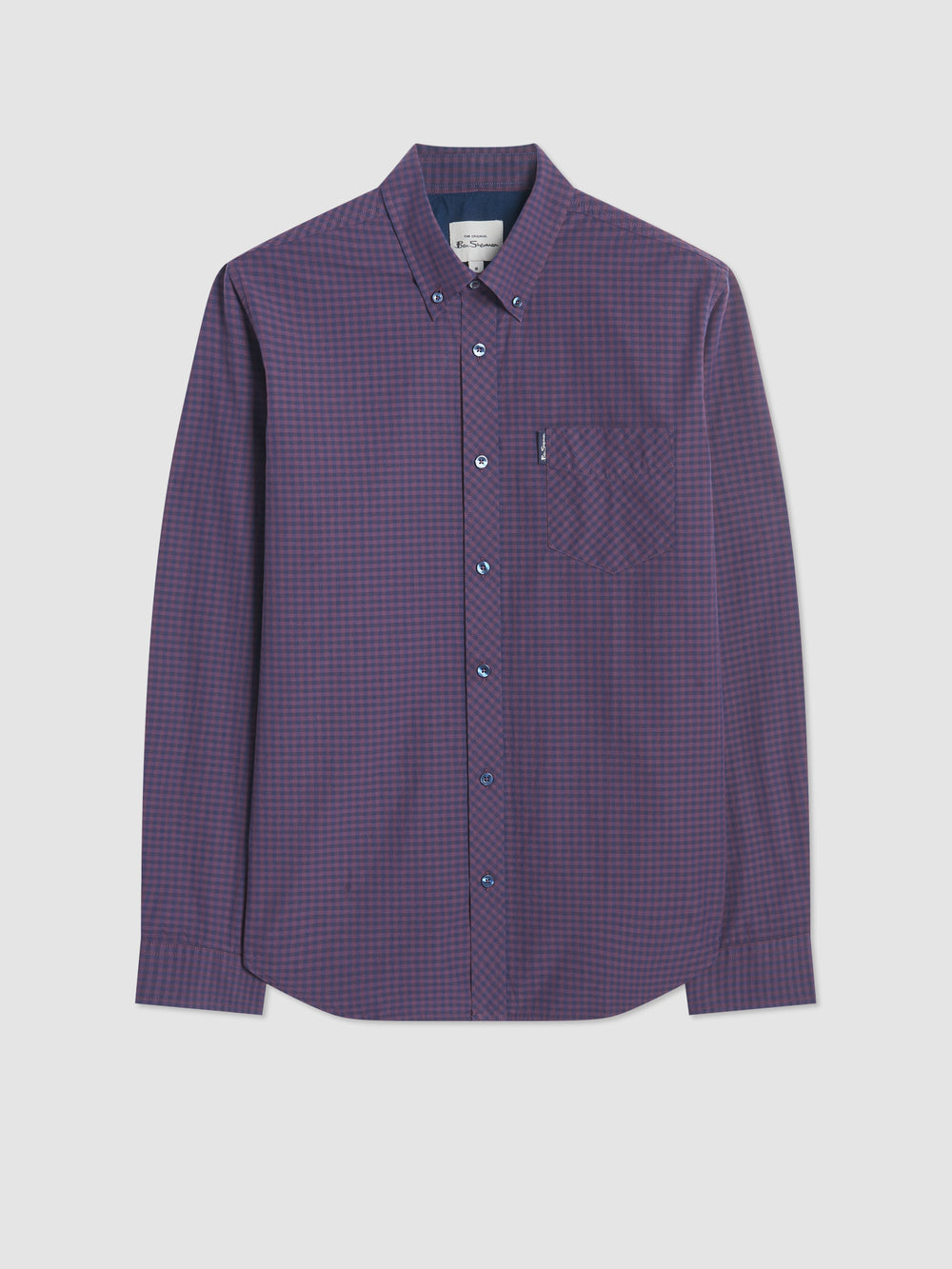 Ben Sherman Signature Gingham Long-Sleeve Shirts Purple | RPVI25304