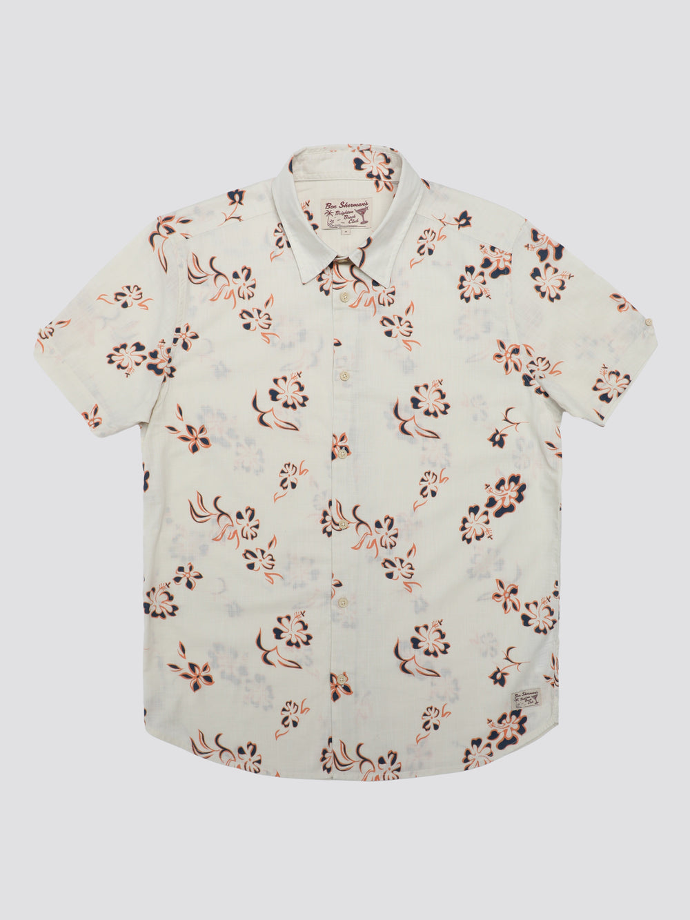 Ben Sherman Signature Linear Floral Shirts White | HXWV08926