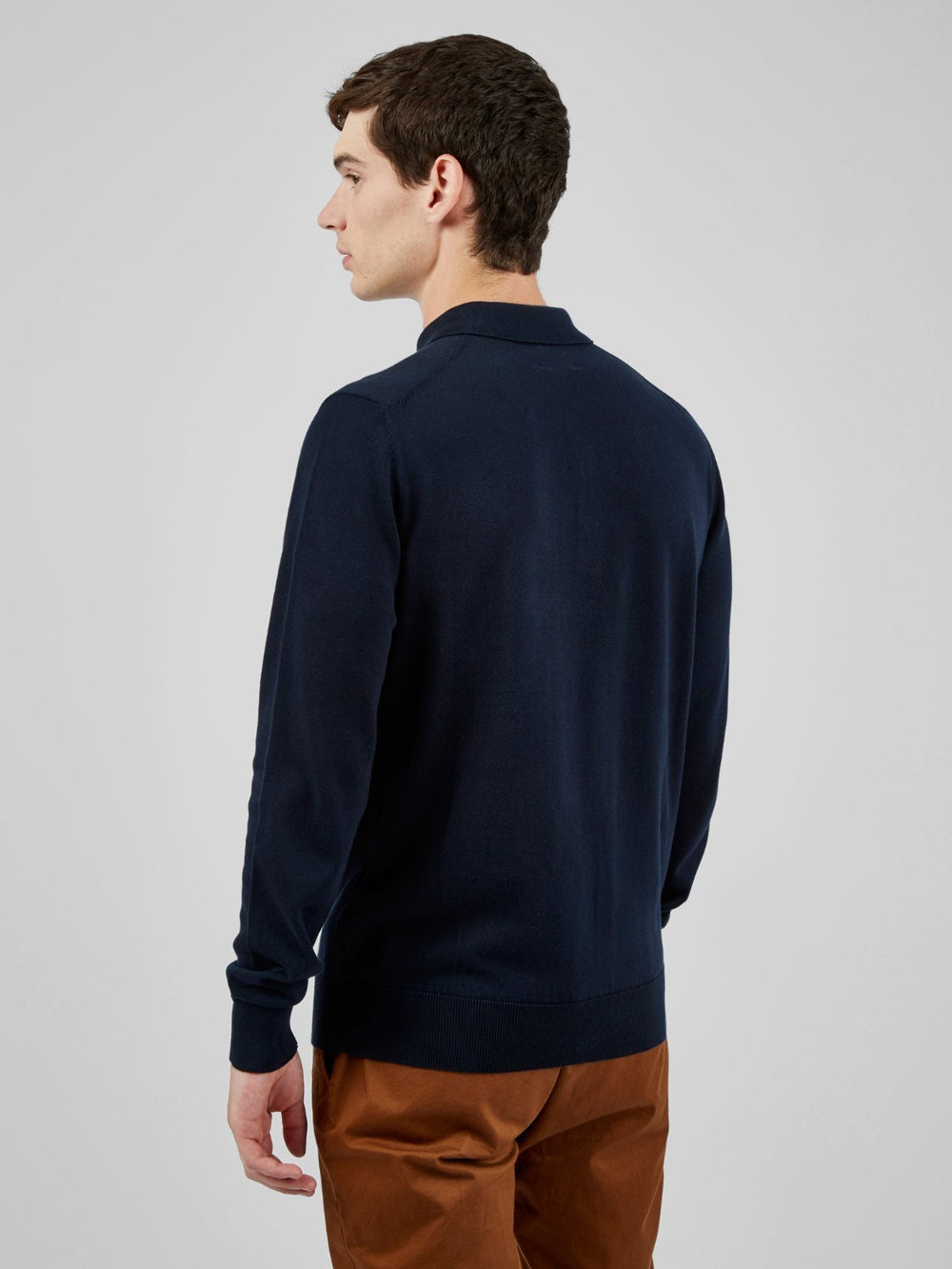 Ben Sherman Signature Long-Sleeve Polo Neck Sweaters Navy | EOPI14208