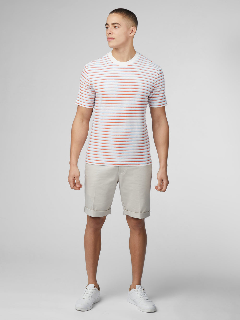 Ben Sherman Signature Loopback Stripe T-Shirt Blue | FVDM37840