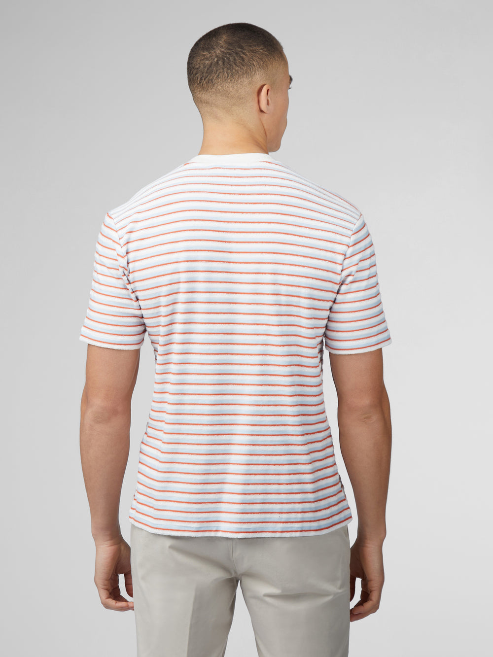 Ben Sherman Signature Loopback Stripe T-Shirt Blue | FVDM37840