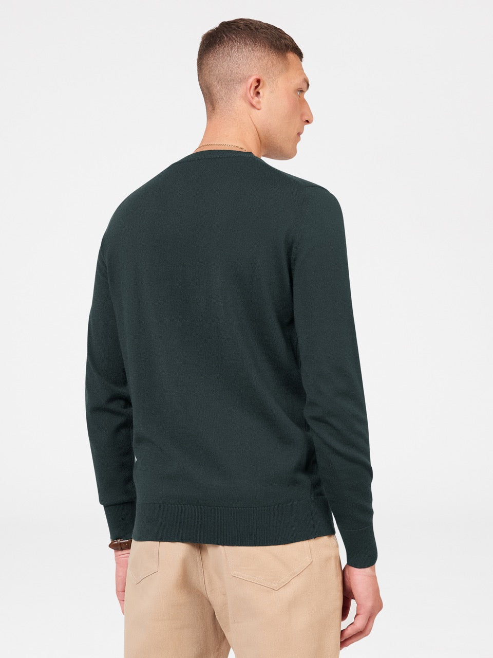 Ben Sherman Signature Merino Crewneck Knitwear Dark Green | ICBQ34901