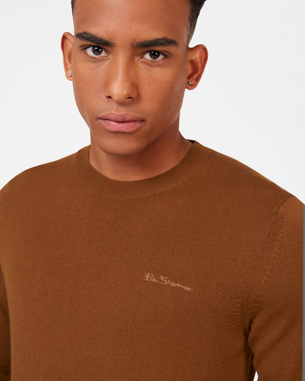 Ben Sherman Signature Merino Crewneck Knitwear Brown | VYBW18469