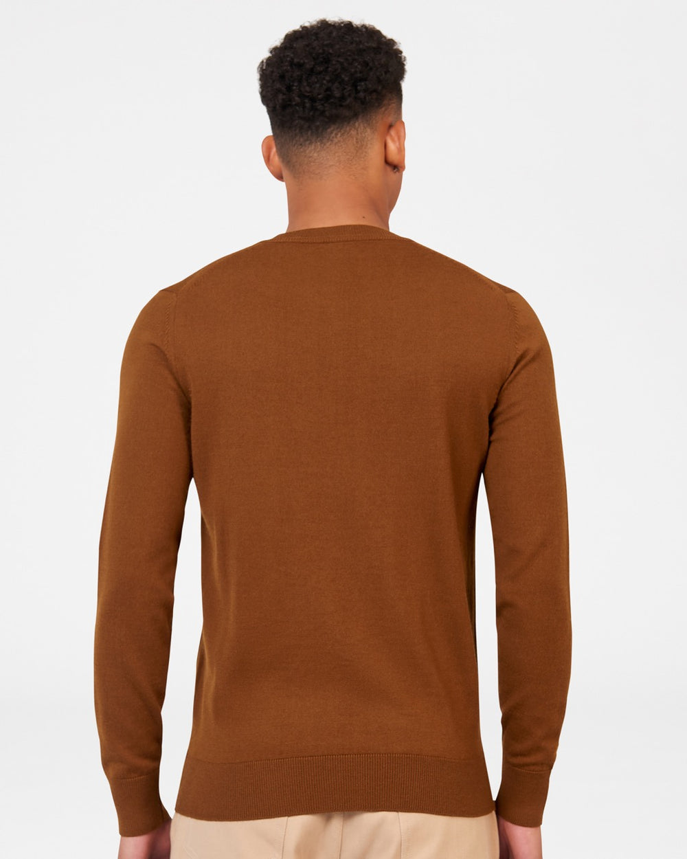 Ben Sherman Signature Merino Crewneck Knitwear Brown | VYBW18469