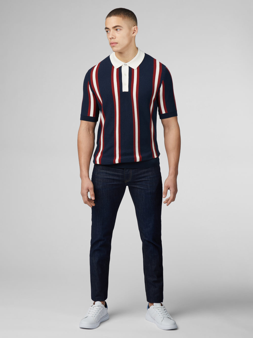 Ben Sherman Signature Mod Rugby Knitwear Navy | RHYB98371