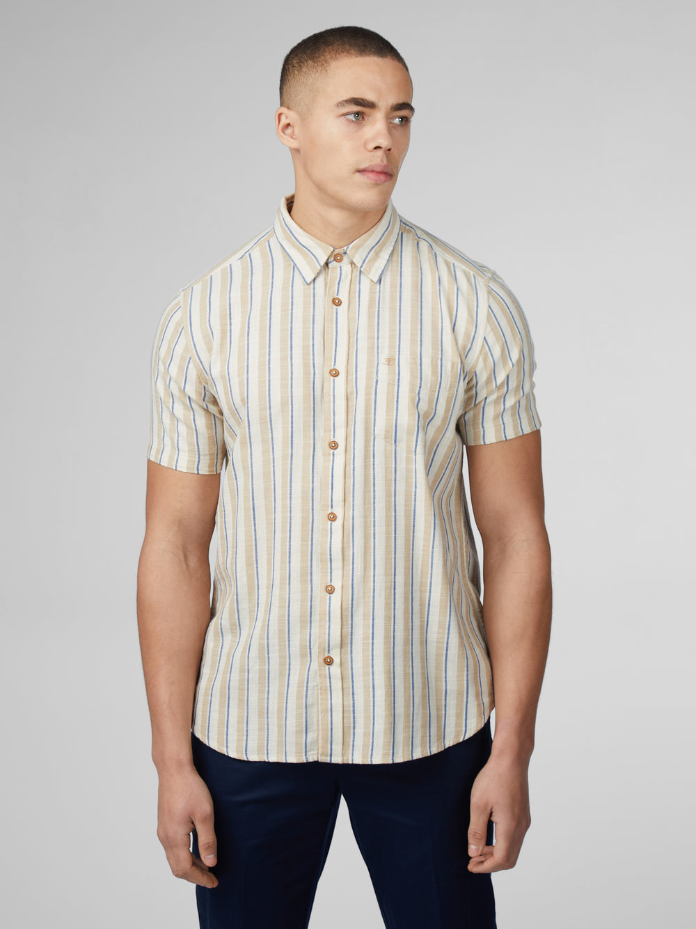 Ben Sherman Signature Mod Stripe Shirts White | SKIV65413