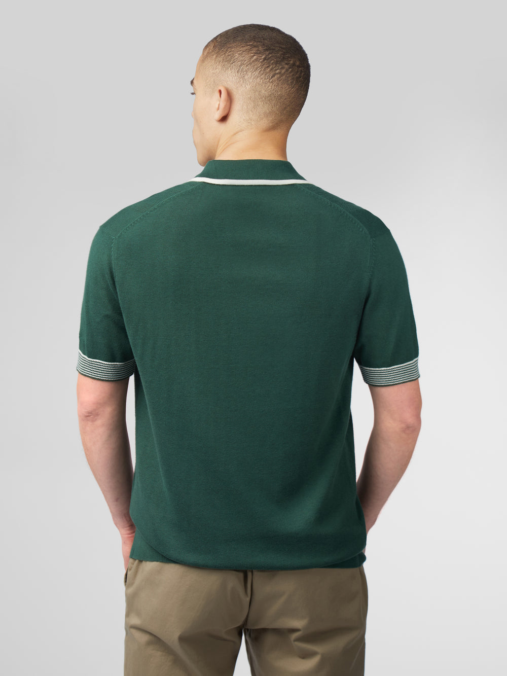 Ben Sherman Signature Open Neck Polo Knitwear Green | ZRQT54067