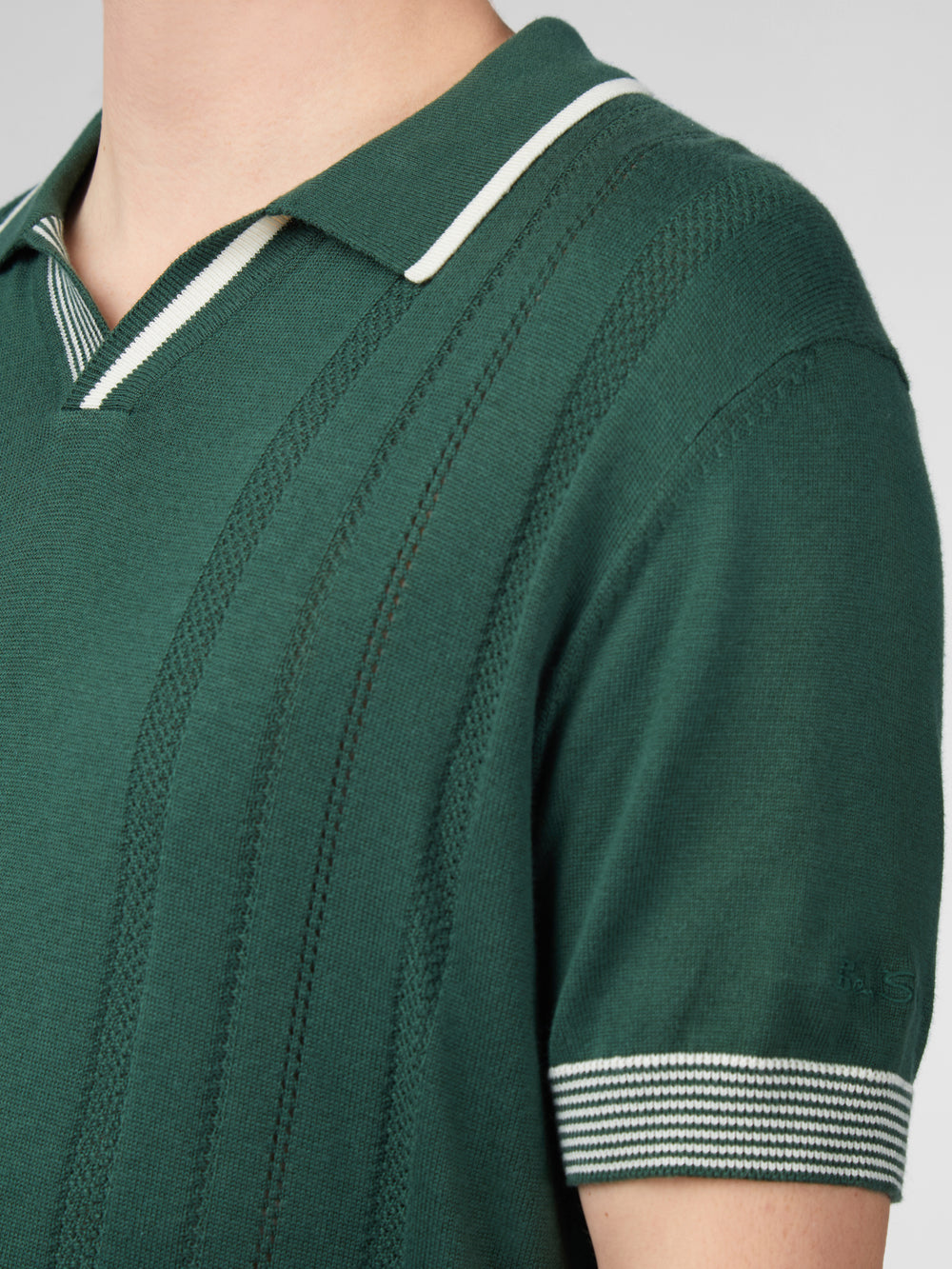 Ben Sherman Signature Open Neck Polo Knitwear Green | ZRQT54067