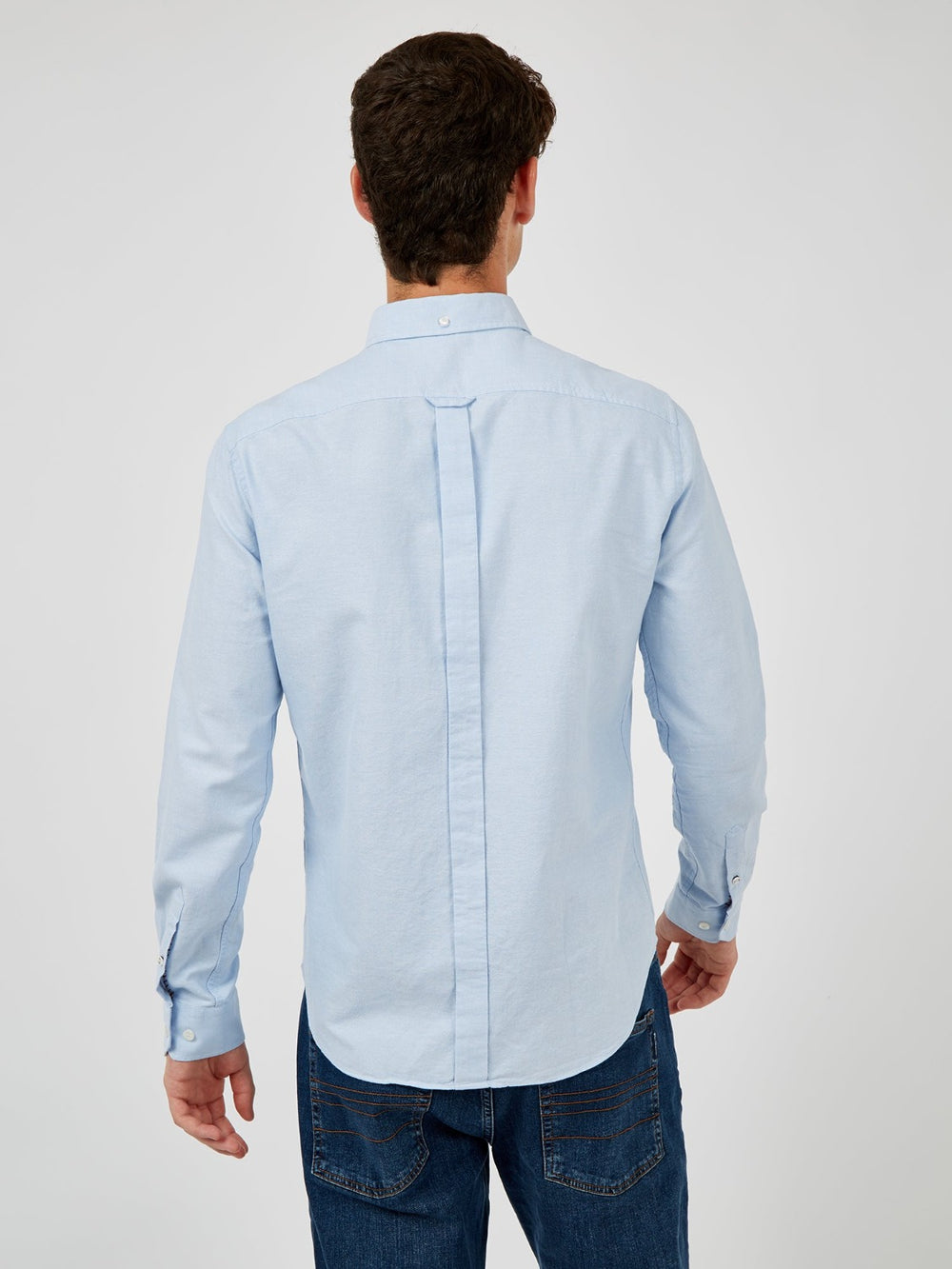 Ben Sherman Signature Organic Long-Sleeve Oxford Shirts Blue | AOJZ78526