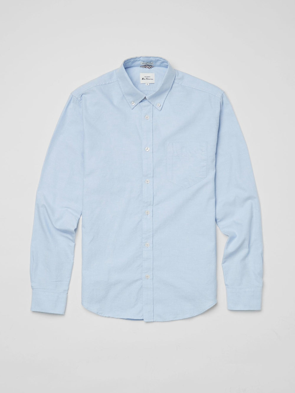 Ben Sherman Signature Organic Long-Sleeve Oxford Shirts Blue | AOJZ78526