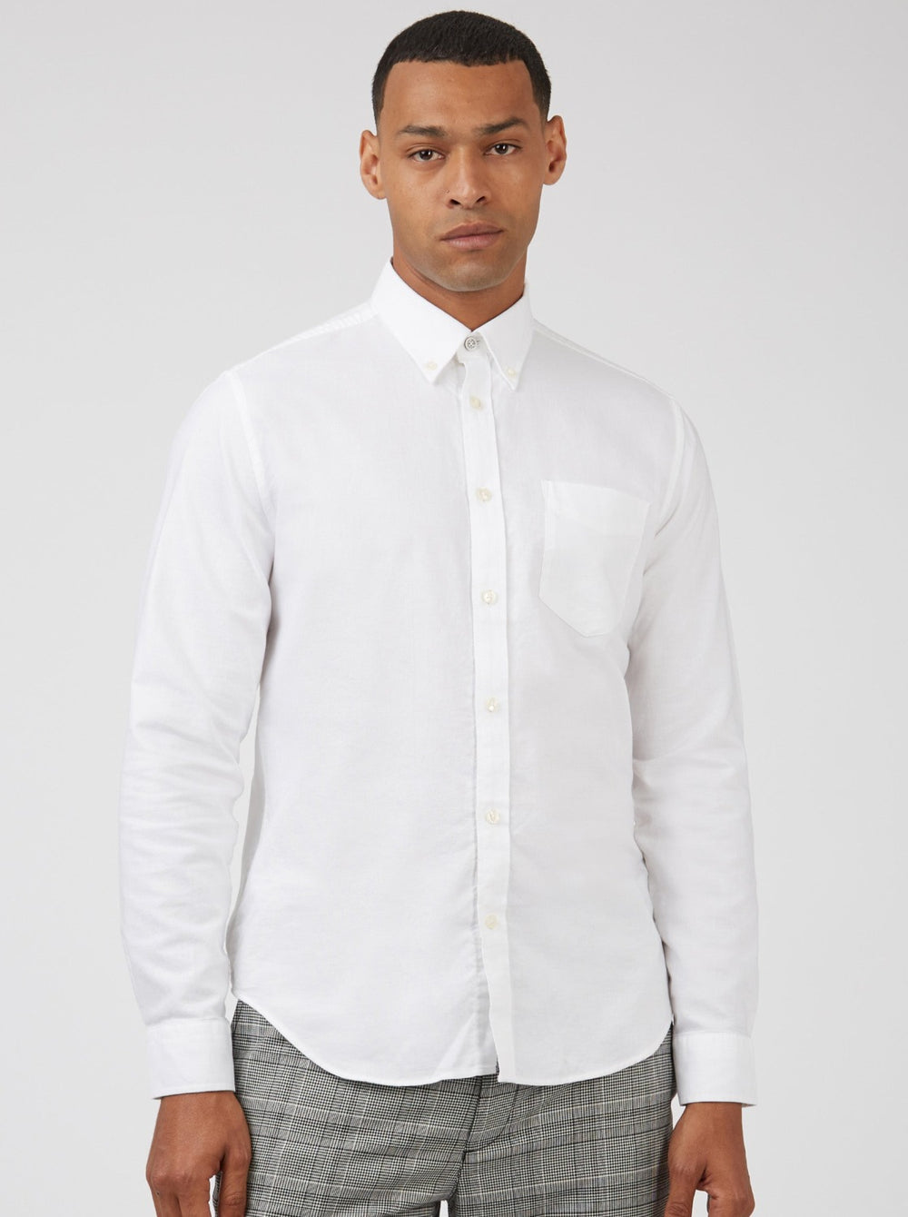 Ben Sherman Signature Organic Long-Sleeve Oxford Shirts White | XYRG21486