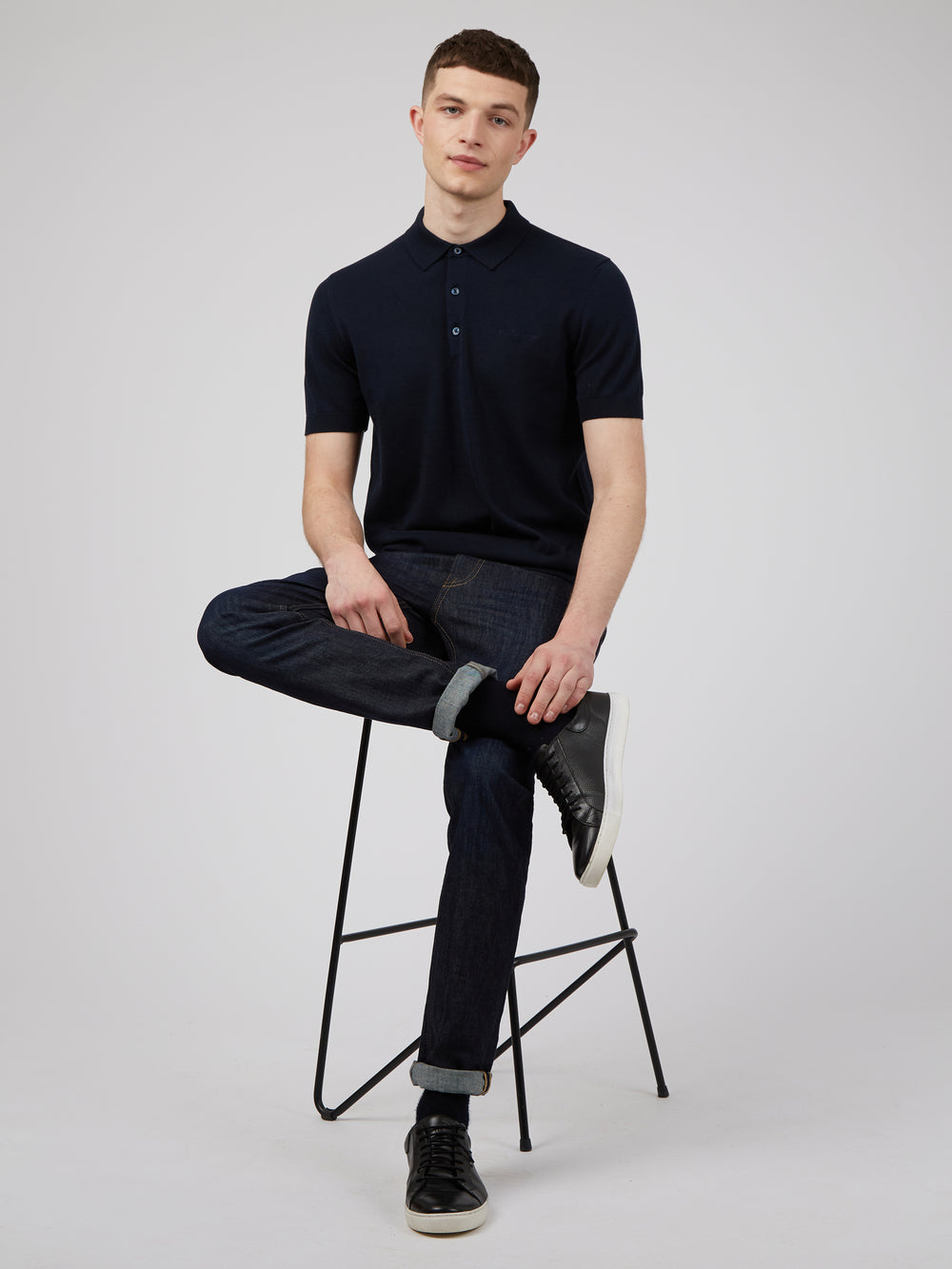 Ben Sherman Signature Polo Neck Sweaters Navy | ISMX18509