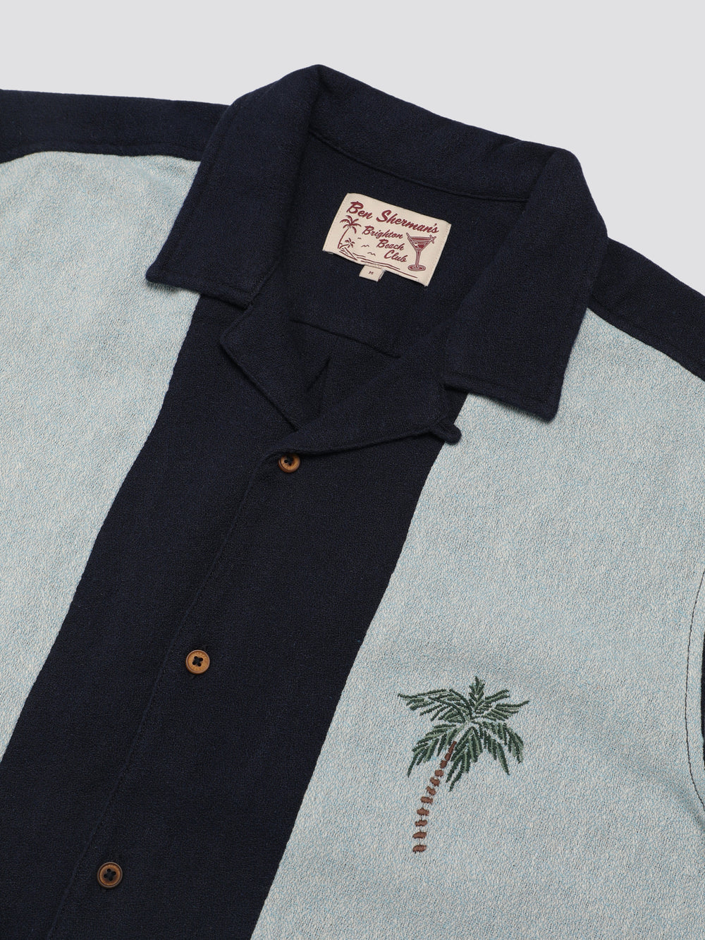 Ben Sherman Signature Recycled Boucle Resort Shirts Navy | HXIR52063