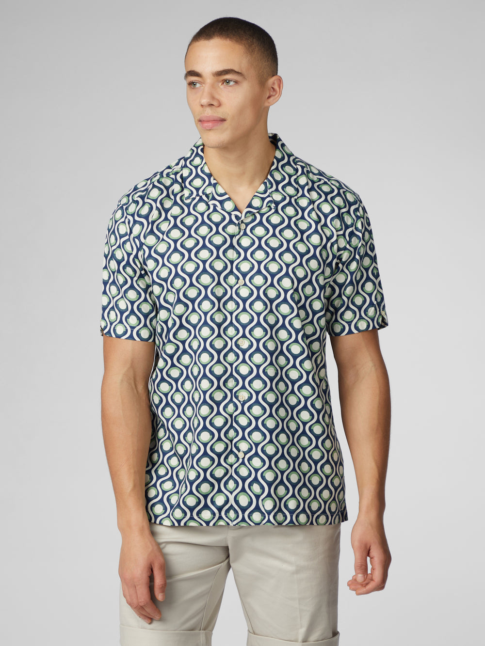 Ben Sherman Signature Retro Geo Shirts Green | EPAF52048