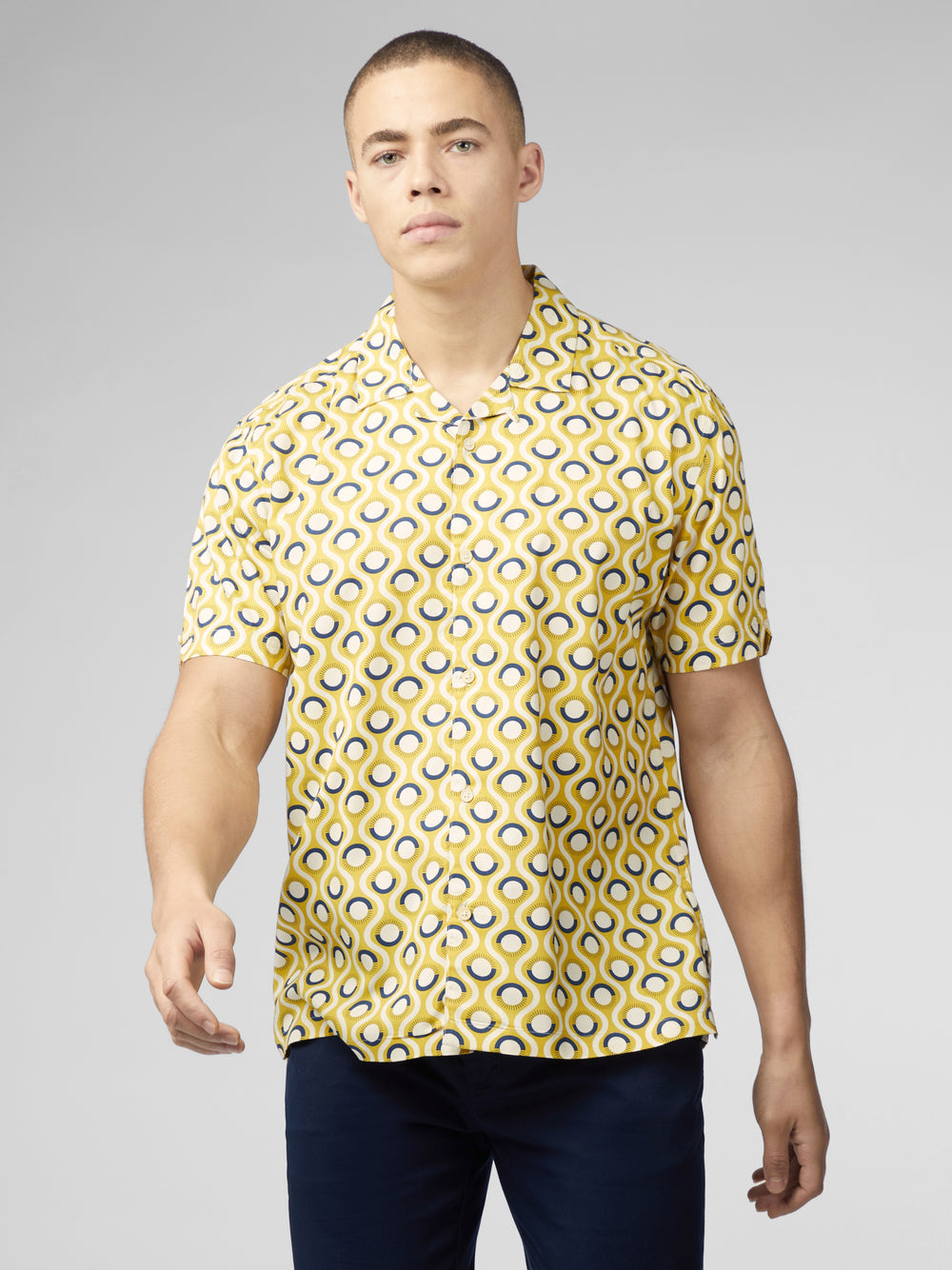 Ben Sherman Signature Retro Geo Shirts Yellow | SZRW73524