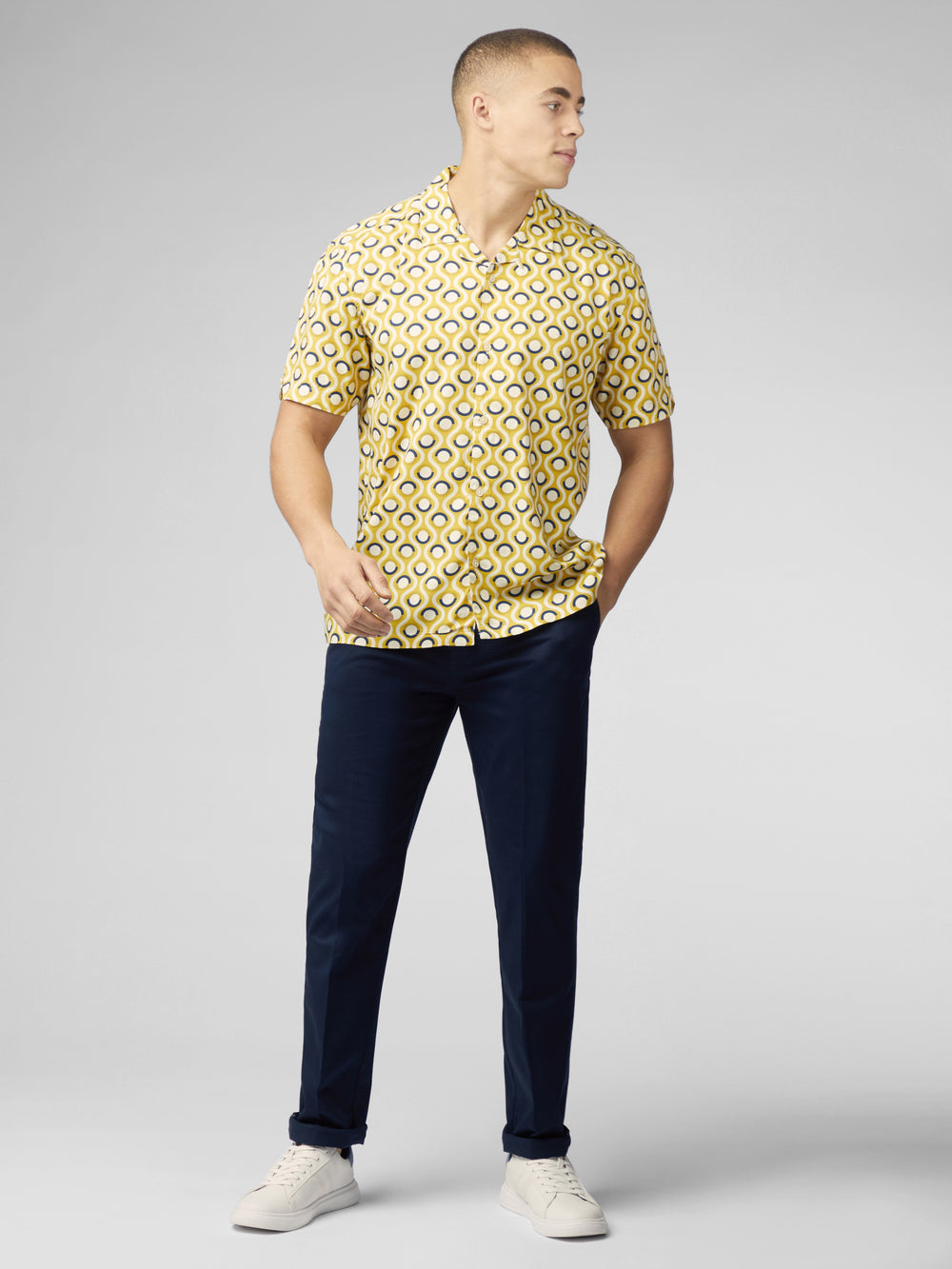 Ben Sherman Signature Retro Geo Shirts Yellow | SZRW73524