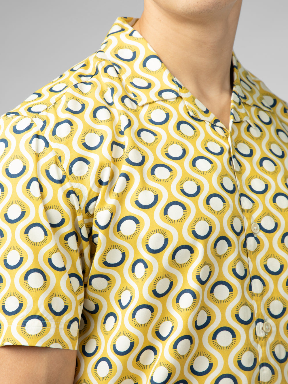 Ben Sherman Signature Retro Geo Shirts Yellow | SZRW73524