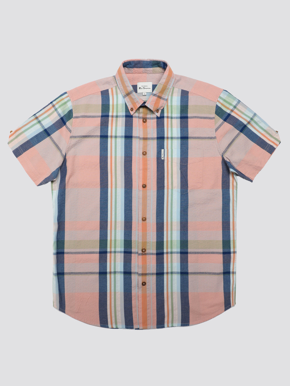 Ben Sherman Signature Seersucker Check Shirts Pink | XKBG57029