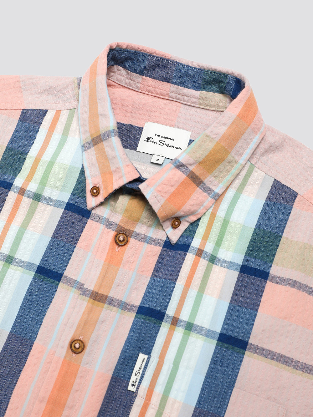 Ben Sherman Signature Seersucker Check Shirts Pink | XKBG57029