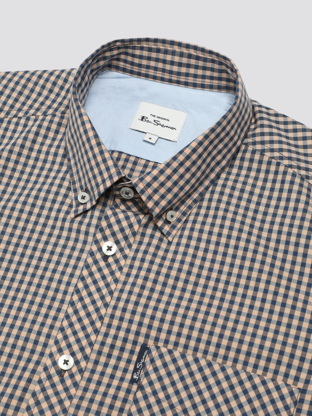 Ben Sherman Signature Short Sleeve Gingham Shirts Copper Orange | ZQYR47219