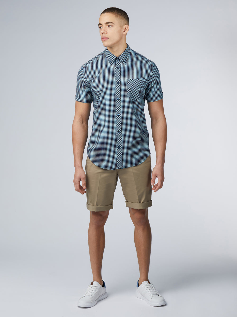 Ben Sherman Signature Short Sleeve Gingham Shirts Blue | UZDC68910