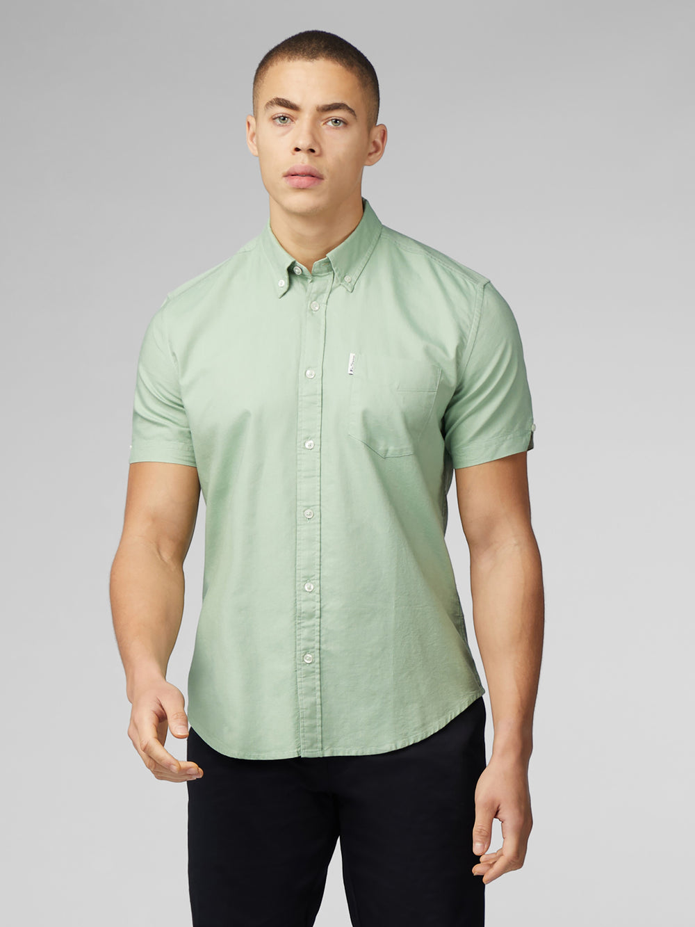 Ben Sherman Signature Short Sleeve Oxford Shirts Green | HCQX96874