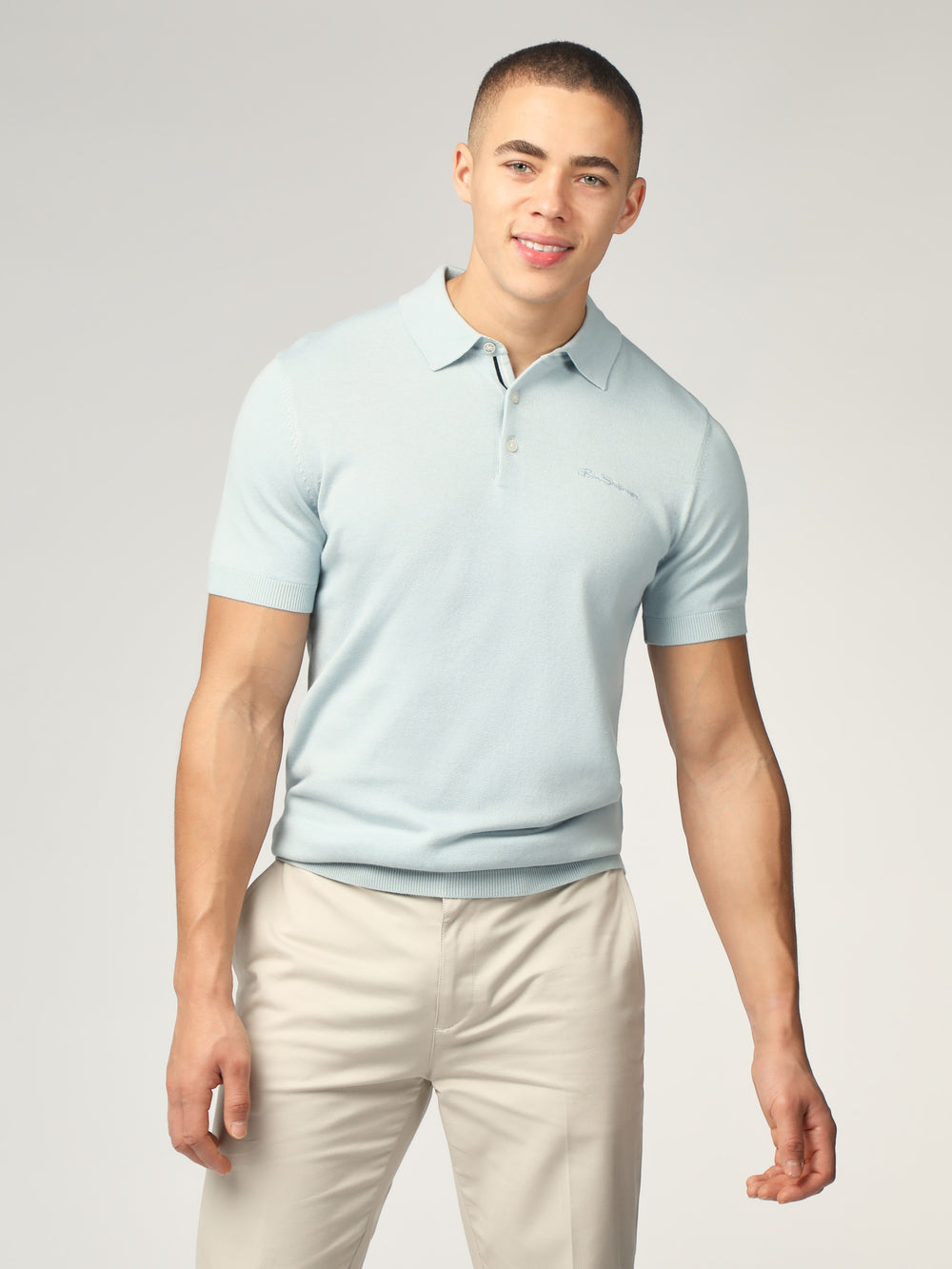 Ben Sherman Signature Short Sleeve Polo Knitwear Blue | VFLC71326