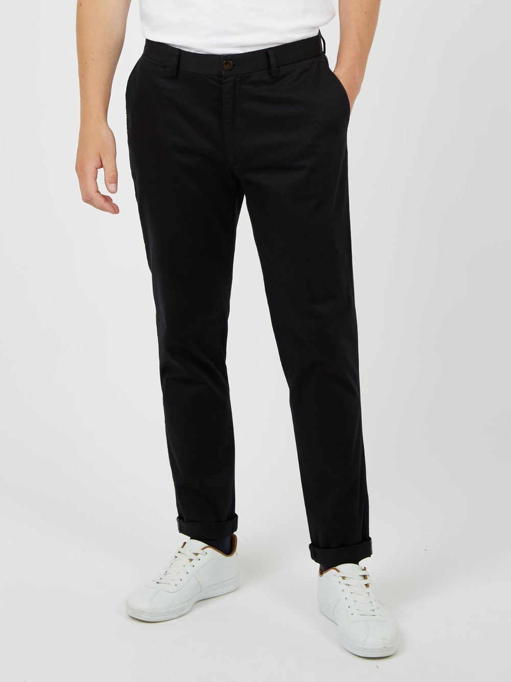 Ben Sherman Signature Slim Stretch Chino Pants Black | IYCN76509