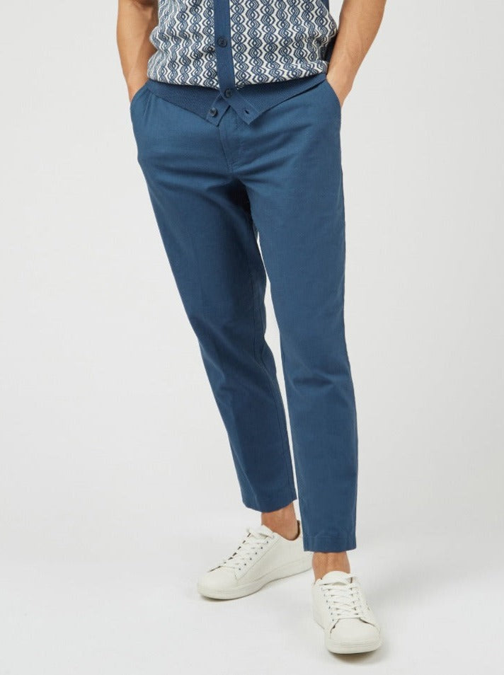 Ben Sherman Signature Slim Taper Linen Pants Blue | ITKX02176