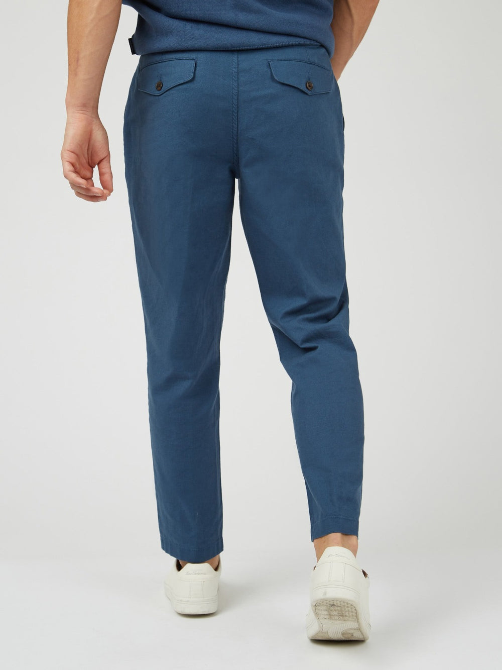 Ben Sherman Signature Slim Taper Linen Pants Blue | ITKX02176