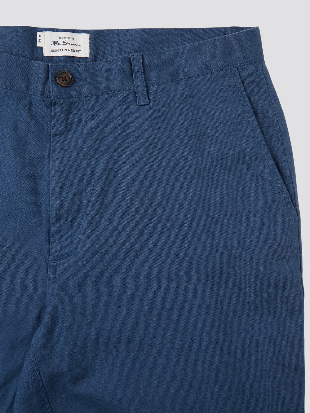 Ben Sherman Signature Slim Taper Linen Pants Blue | ITKX02176