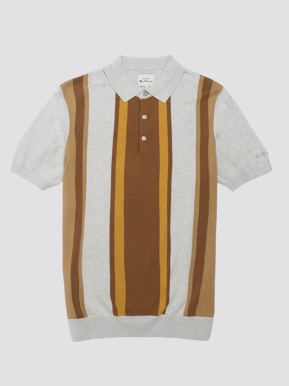 Ben Sherman Signature Vertical Stripe Polo Knitwear White | RSPL83964