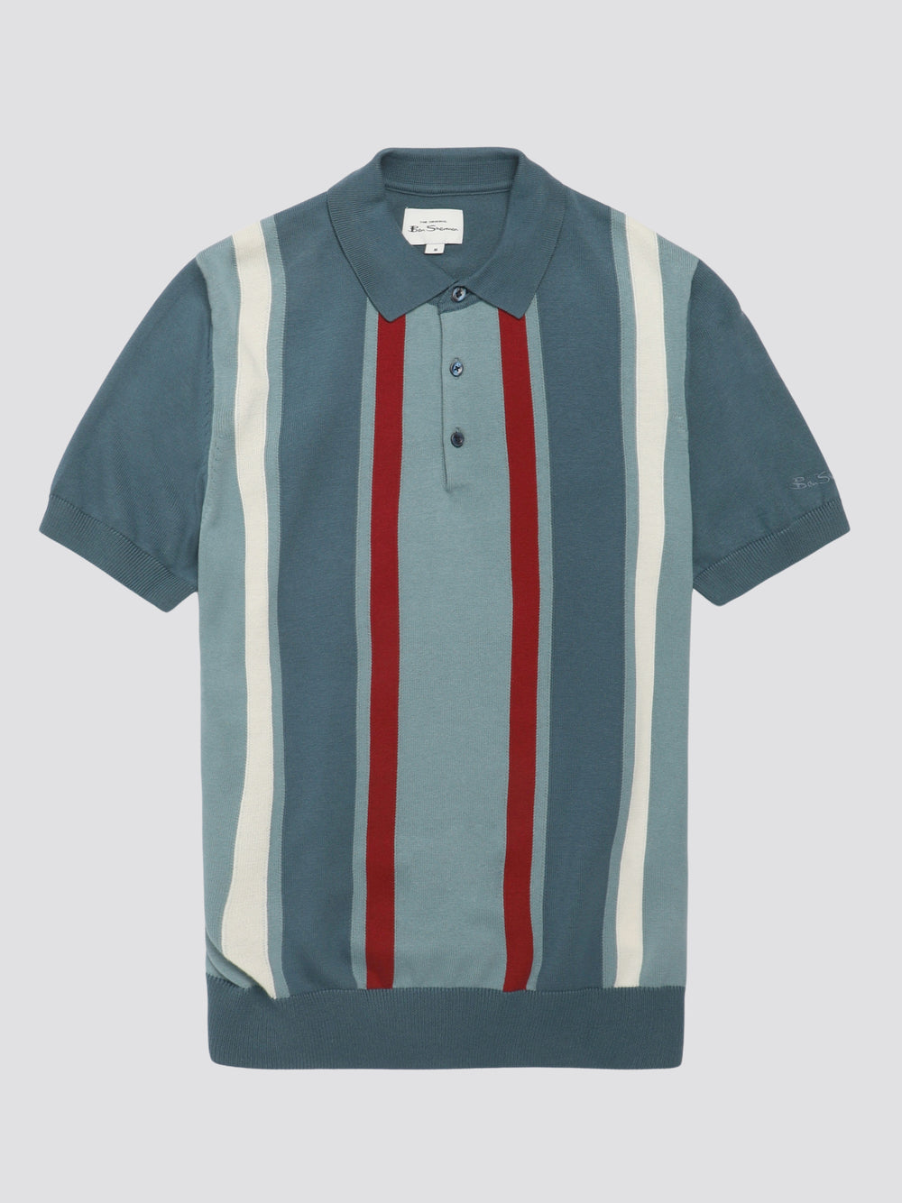 Ben Sherman Signature Vertical Stripe Polo Knitwear Turquoise | QDPL26834