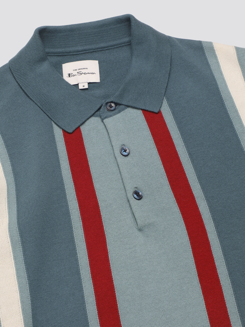 Ben Sherman Signature Vertical Stripe Polo Knitwear Turquoise | QDPL26834