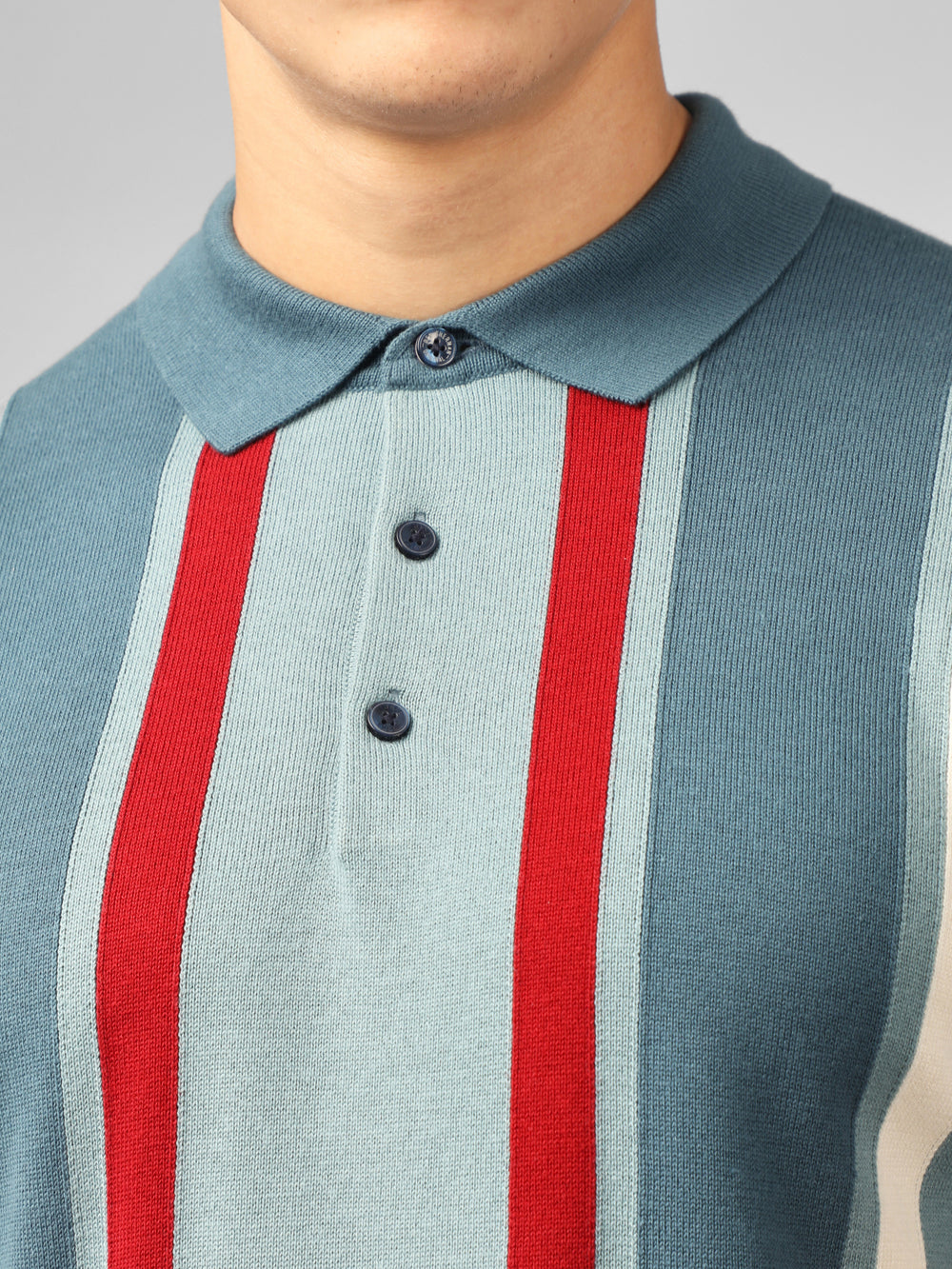 Ben Sherman Signature Vertical Stripe Polo Knitwear Turquoise | QDPL26834