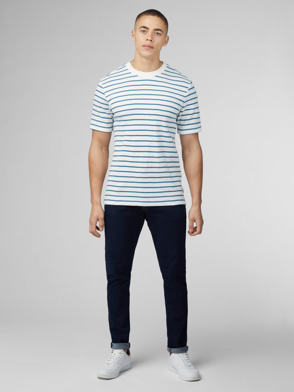 Ben Sherman Signature Waffle Stripe T-Shirt White | WLRP64379