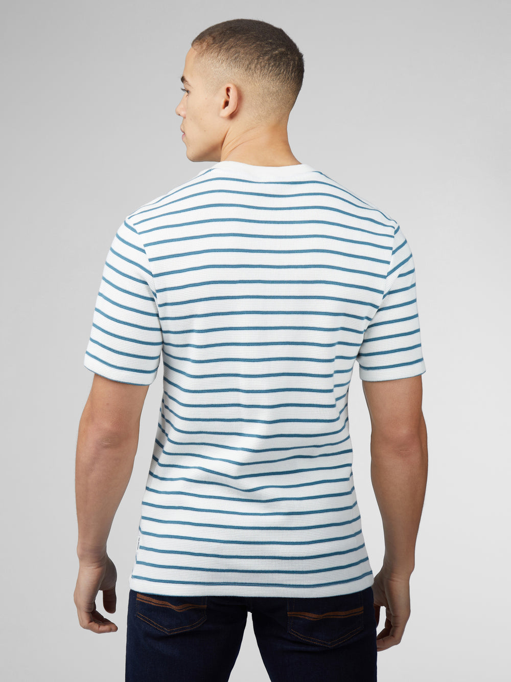 Ben Sherman Signature Waffle Stripe T-Shirt White | WLRP64379