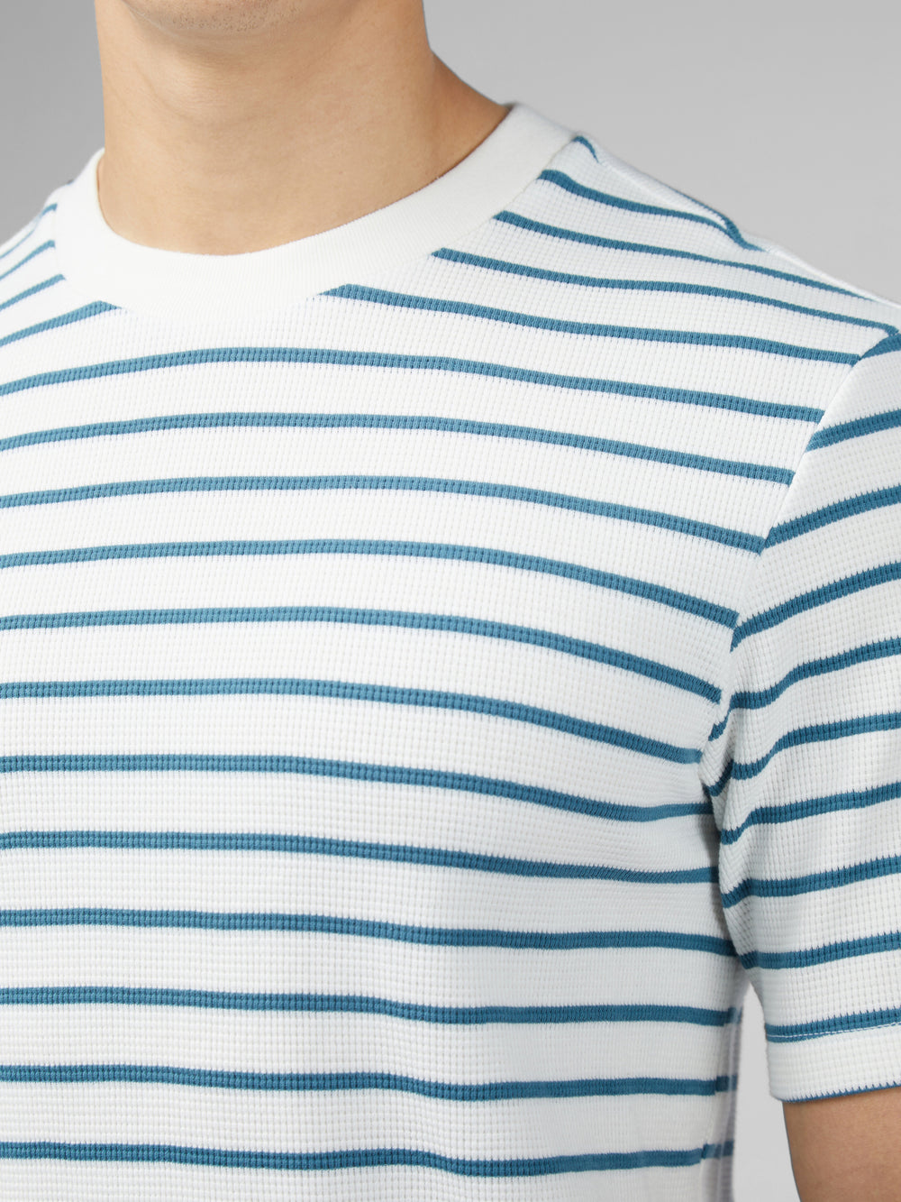 Ben Sherman Signature Waffle Stripe T-Shirt White | WLRP64379