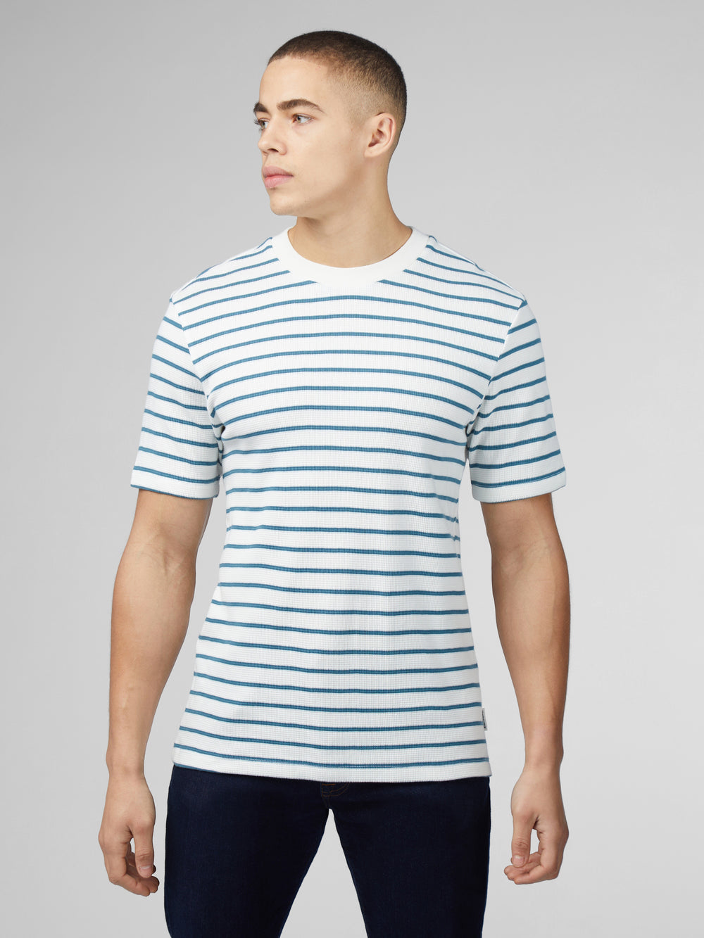 Ben Sherman Signature Waffle Stripe T-Shirt White | WLRP64379