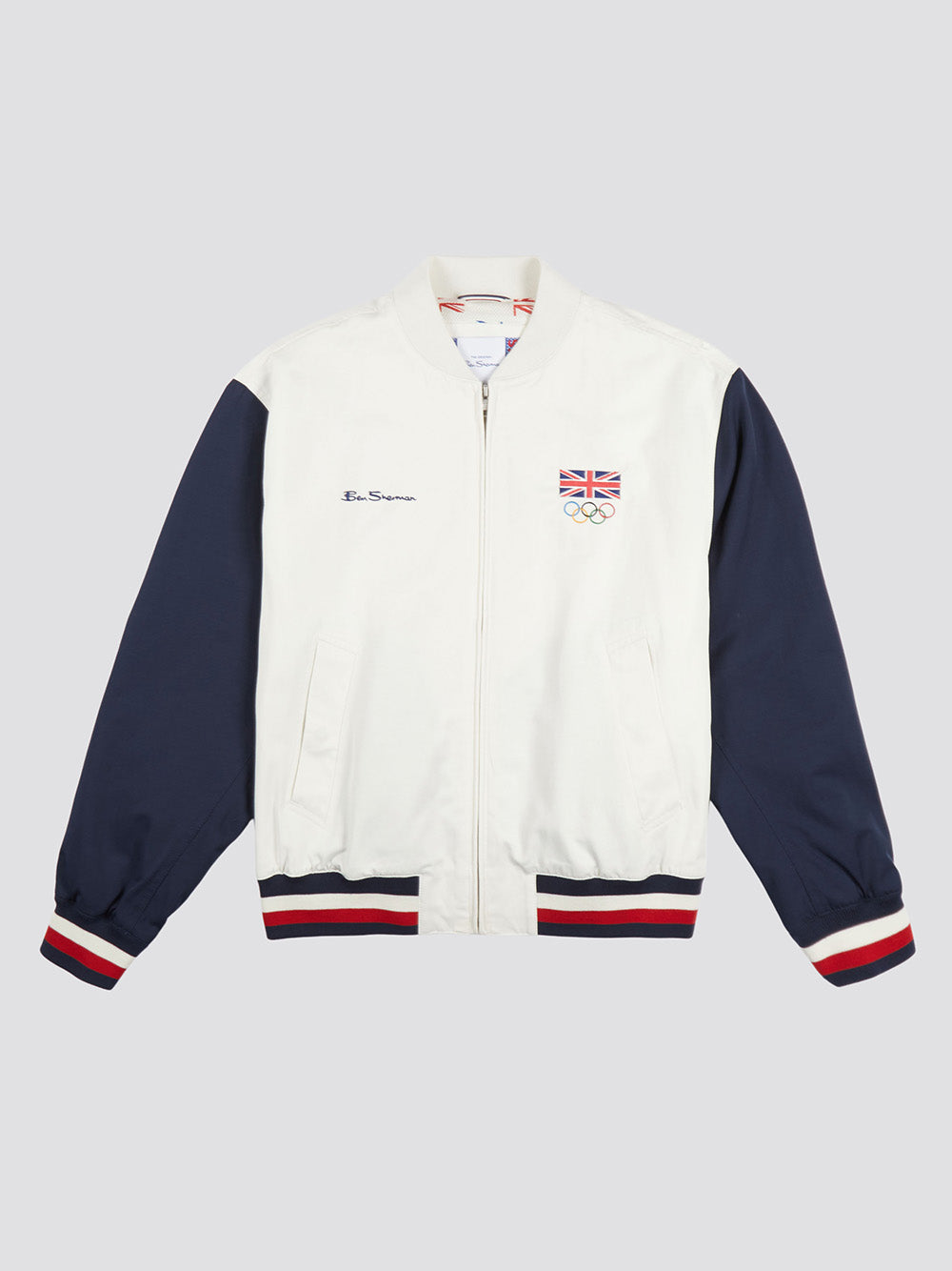 Ben Sherman Team GB Commercial Bomber Jackets White | WRNL14037